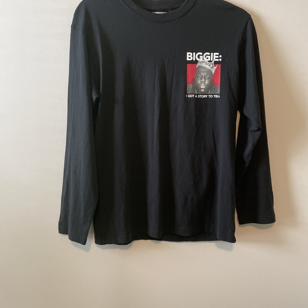 Zara Boys 11-12 Notorious‎ B.I.G. Black Long Sleeve Graphic Shirt 152cm